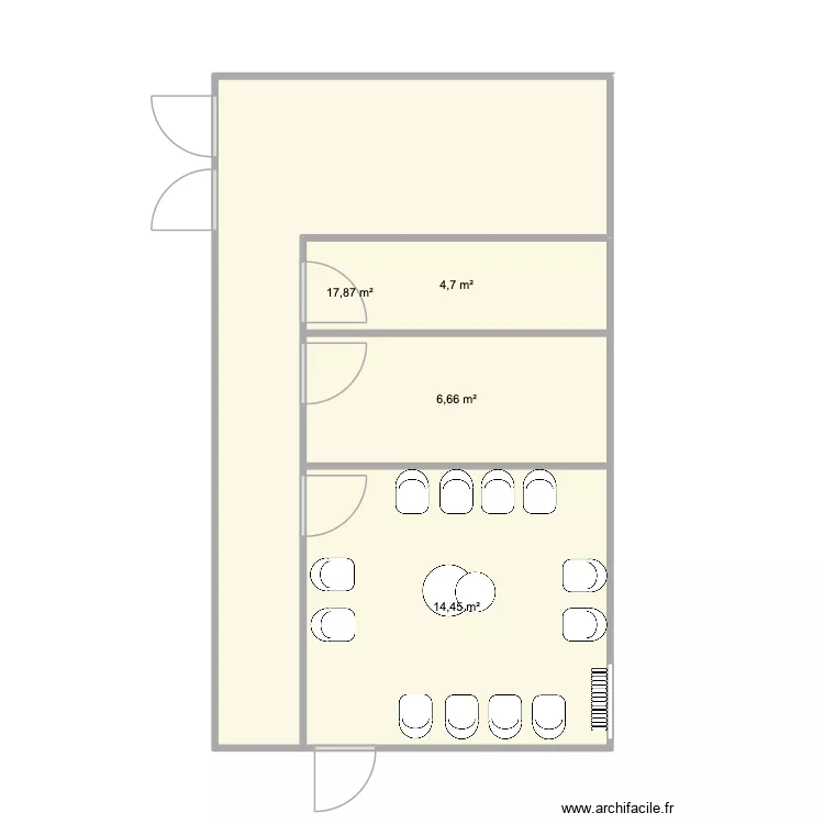 CABINET CARDIOLOGUE - LAYOUT 2. Plan de 4  et 44 m²