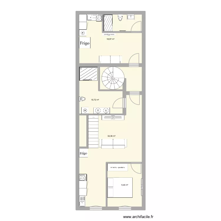 moissac2. Plan de 4  et 72 m²
