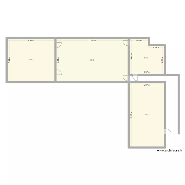 banque. Plan de 4  et 201 m²