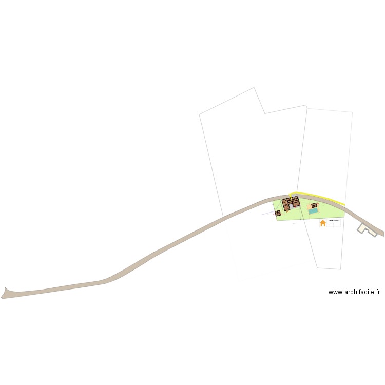 PC : PLAN DE MASSE PROJET. Plan de 1 pièce et 99 m2