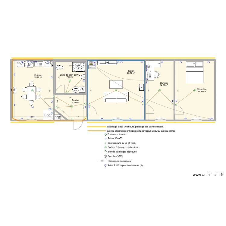 prémartin. Plan de 7 pièces et 97 m2