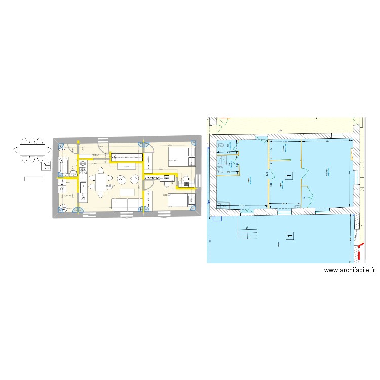 Chessy victoria. Plan de 5 pièces et 49 m2