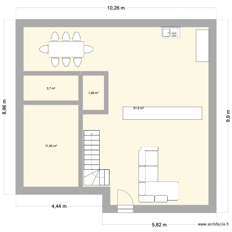 ATRIA 125. Plan de 4 pièces et 79 m2