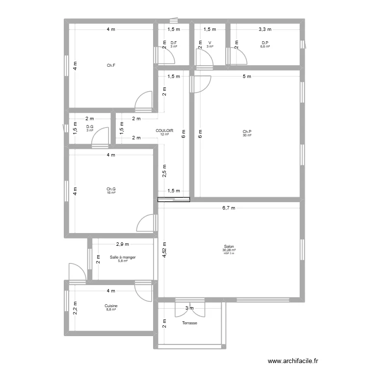 Ma maison 1. Plan de 12  et 140 m²