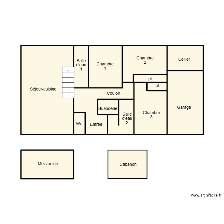 QUIMPER SEIDEL. Plan de 14 pièces et 42 m2
