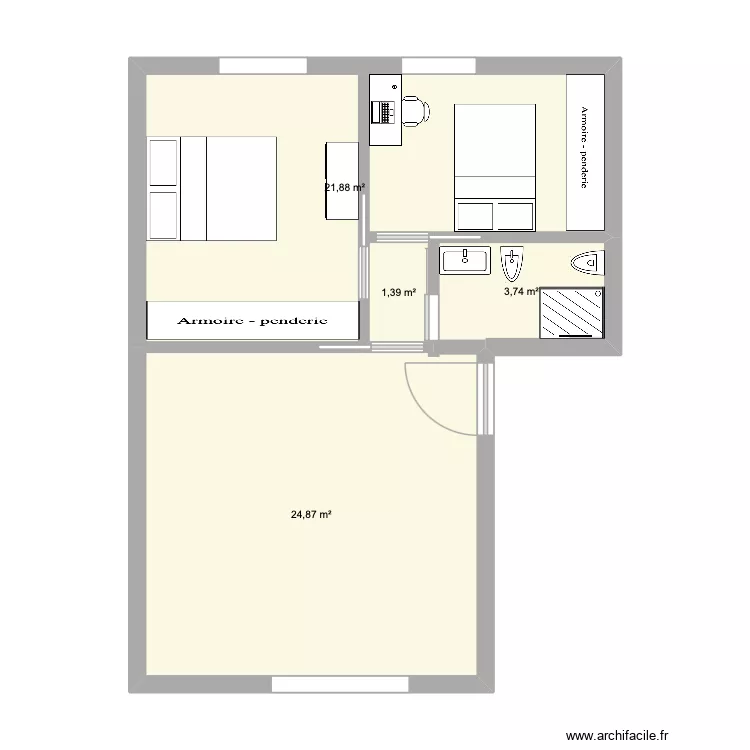 Chanty. Plan de 4 et 52 m² Chanty. Plan de 4 et 52 m²