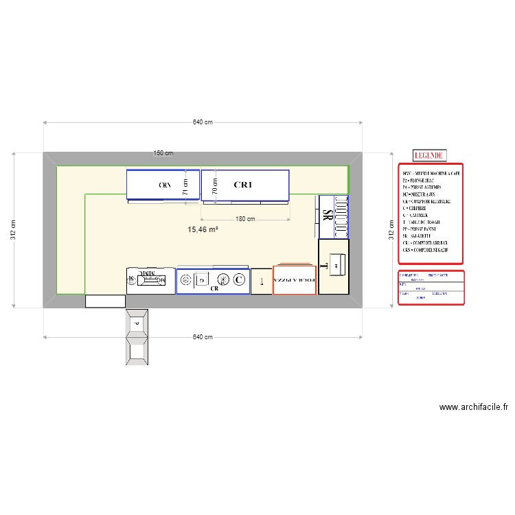 PROJET BISCOTTE SOUS SOL AVEC DIM.. Plan de 1 pièce et 15 m2