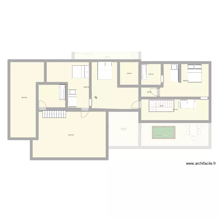 Maison avec &eacute;tage. Plan de 