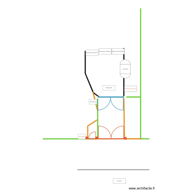 Plan presentation travaux. Plan de 1 Pièce et 2 m² Plan presentation travaux. Plan de 1 Pièce et 2 m²