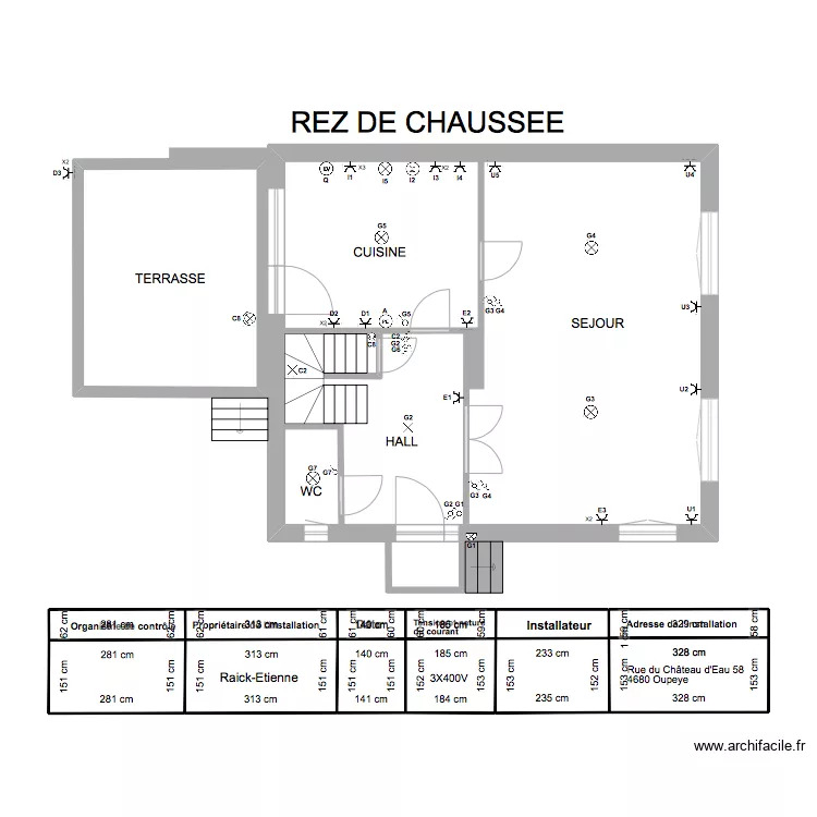 Raick REZ DE CHAUSSE 1. Plan de 