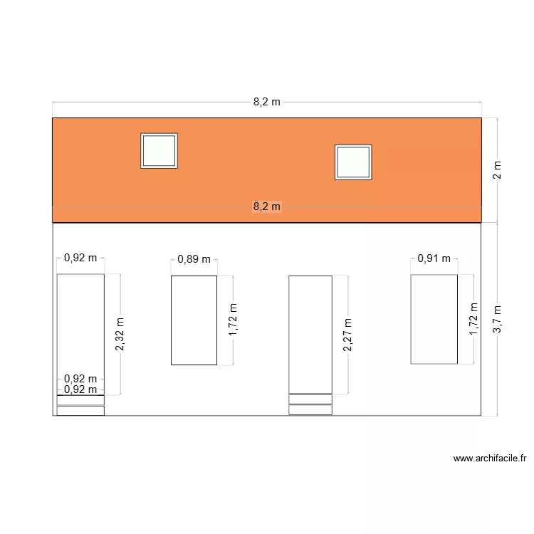 Plan de facade. Plan de 