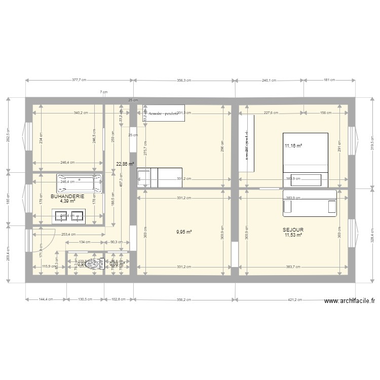 SAINT GENIS LAVAL 2. Plan de 7 pièces et 62 m2
