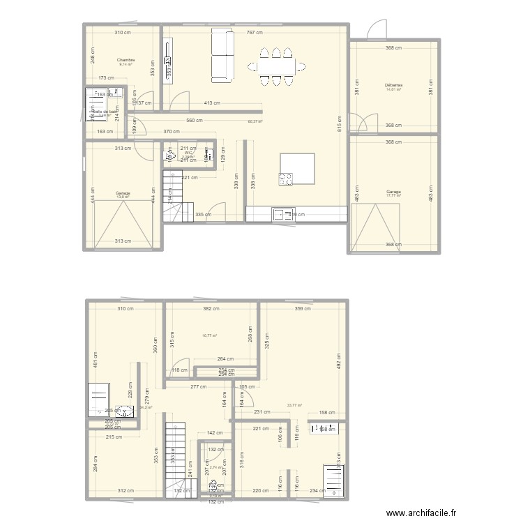 Maison Santos Dumont. Plan de 14 pièces et 204 m2