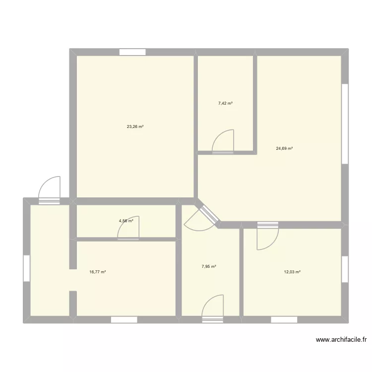 Chantier Roeschwoog RDC. Plan de 7  et 97 m²