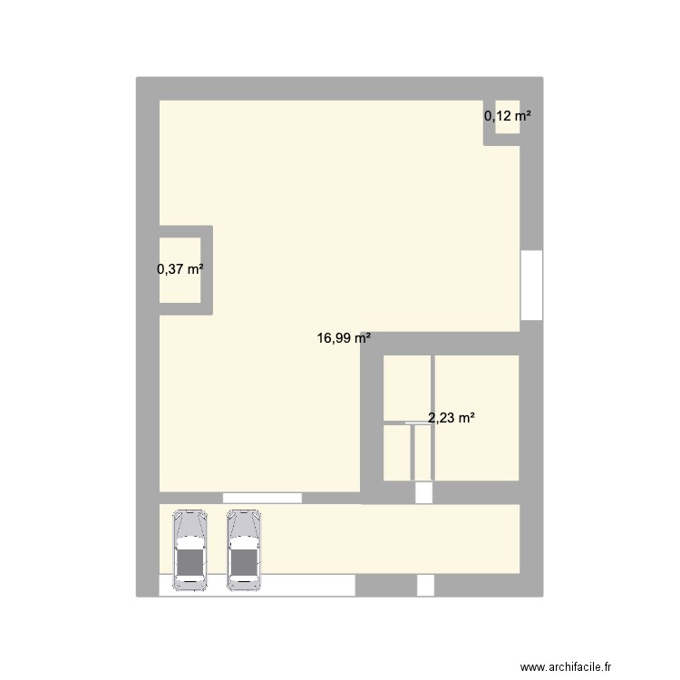 extérieur. Plan de 4 pièces et 24 m2