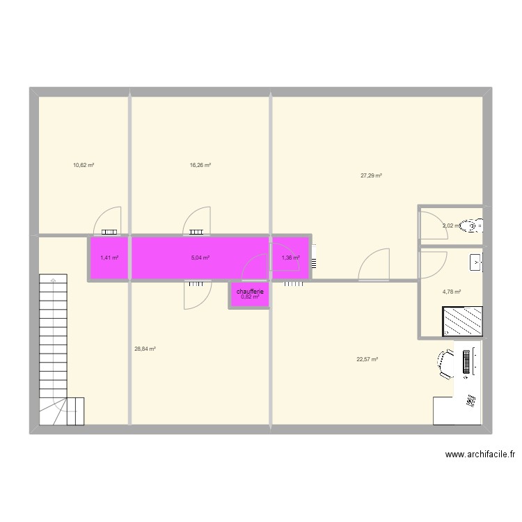 bergia. Plan de 11 pièces et 121 m2