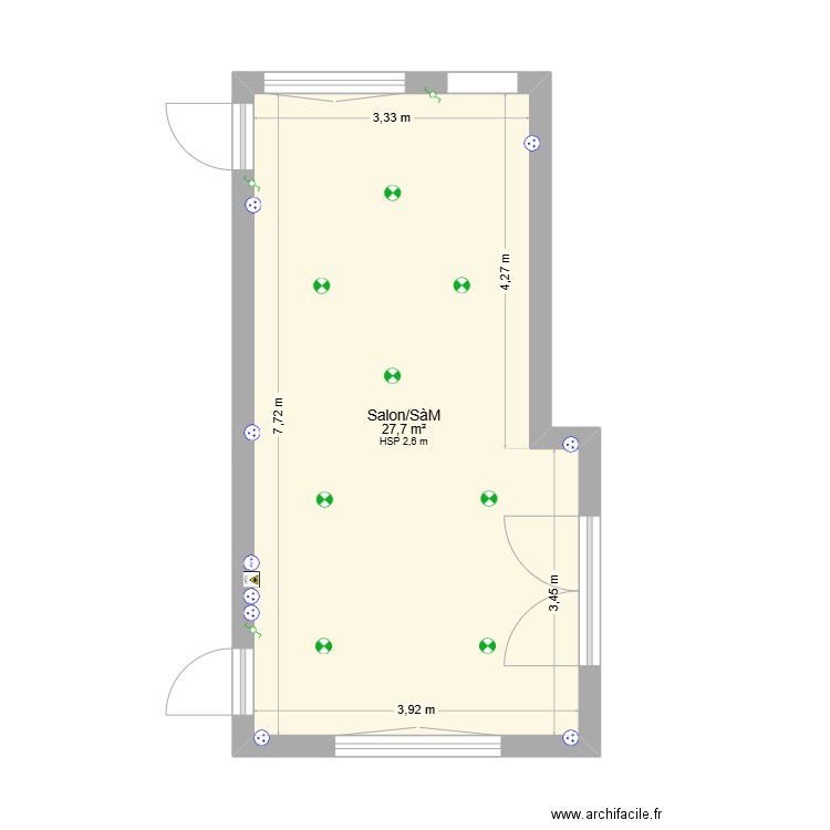 PiecePrincipale avec elec. Plan de 1 pièce et 28 m2