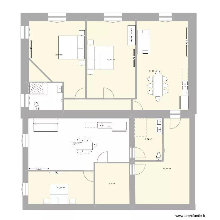 etage 1. Plan de 8 pièces et 152 m² etage 1. Plan de 8 pièces et 152 m²