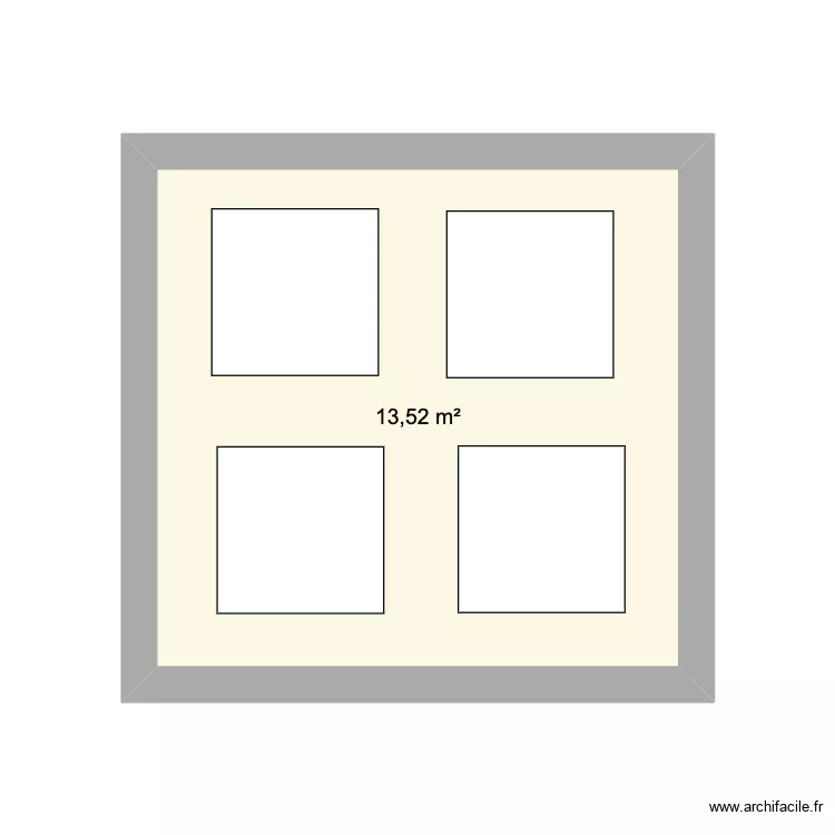 scene. Plan de 1  et 14 m²