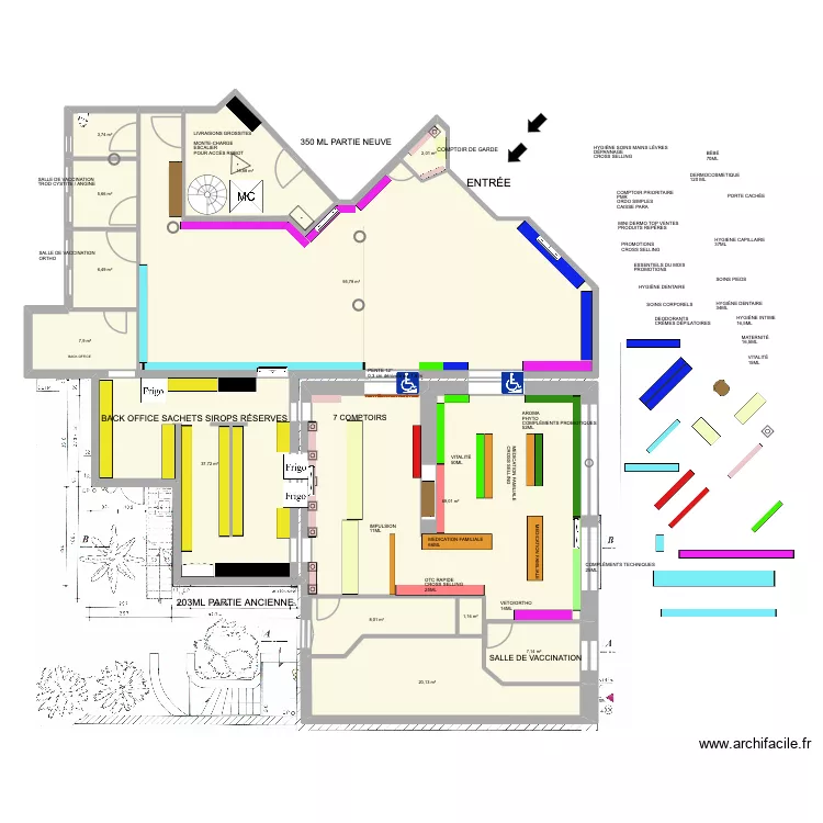 Plan pharmacie Enti&egrave;re 18. Plan de 