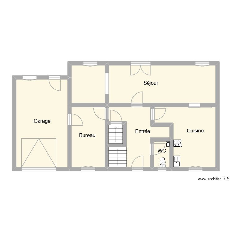 guillon rdc. Plan de 8 pièces et 86 m2