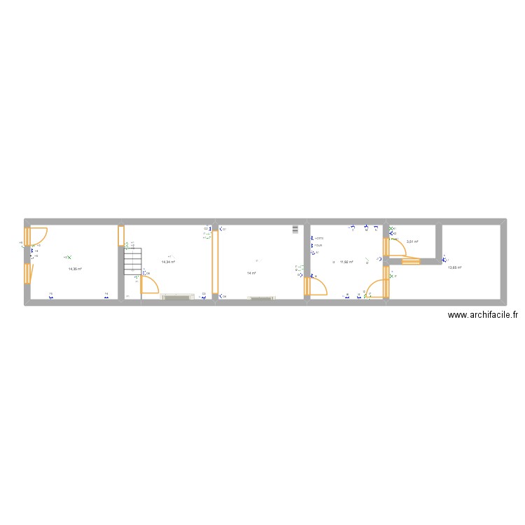 Fleurus Bonne dimen. Plan de 12 pièces et 149 m2