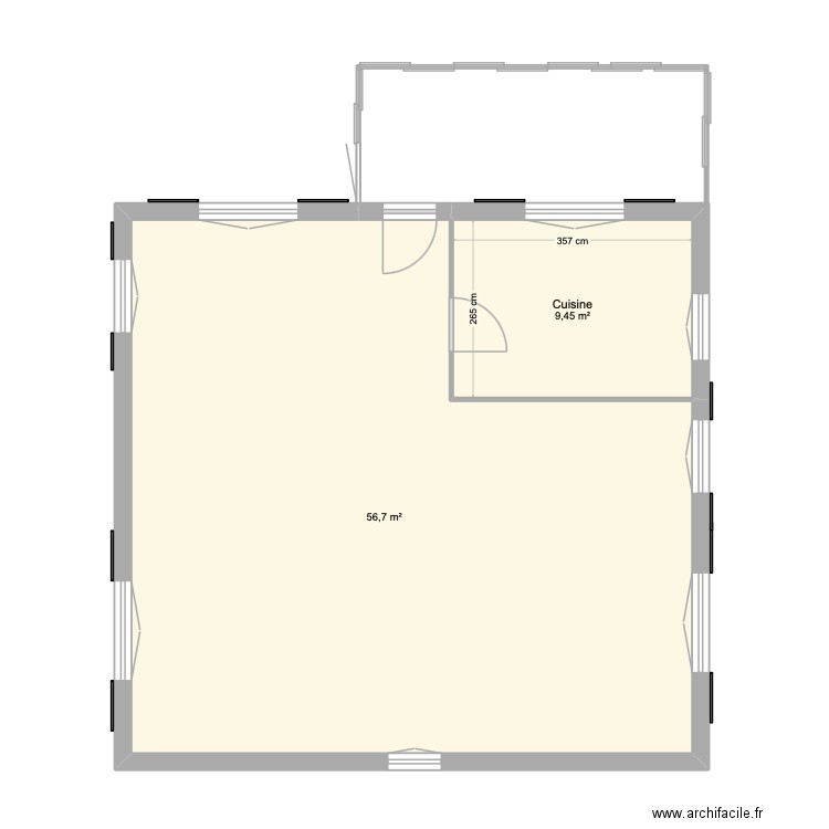 PLAN B. Plan de 2 pièces et 66 m2