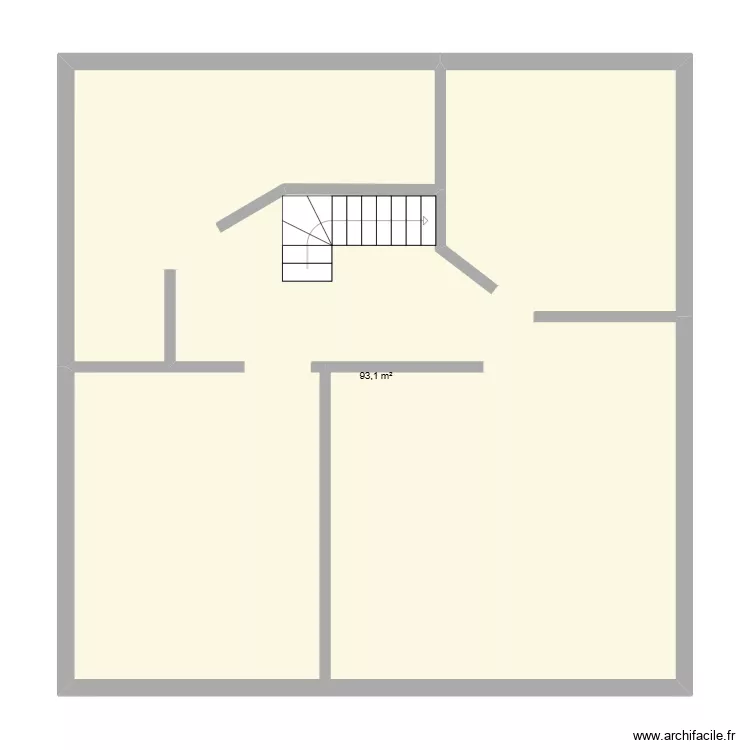Etage. Plan de 1  et 93 m²
