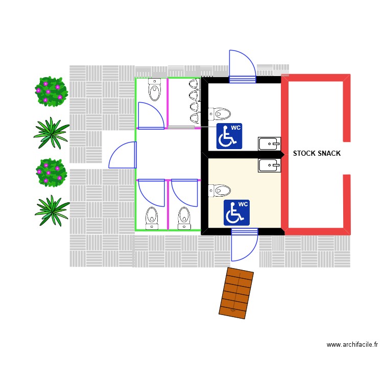 Plan n°5. Plan de 1 pièce et 5 m2