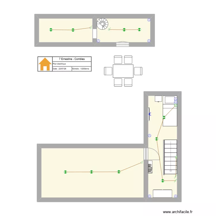 7 Ernestine &eacute;tage - ELEC. Plan de 4  et 41 m²