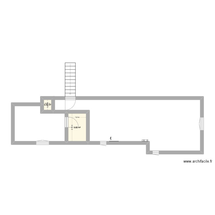 Cordeliers - Bayonne. Plan de 2 pièces et 4 m2