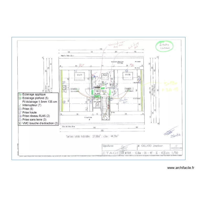 GALLARD ETAGE ELEC. Plan de 