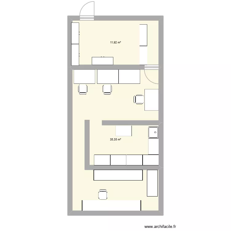 k,kkkkk. Plan de 2  et 47 m²