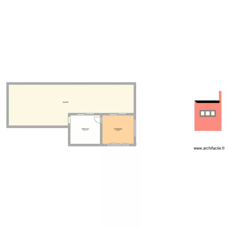 CHAPELIER EXTENSION. Plan de 7  et 115 m²