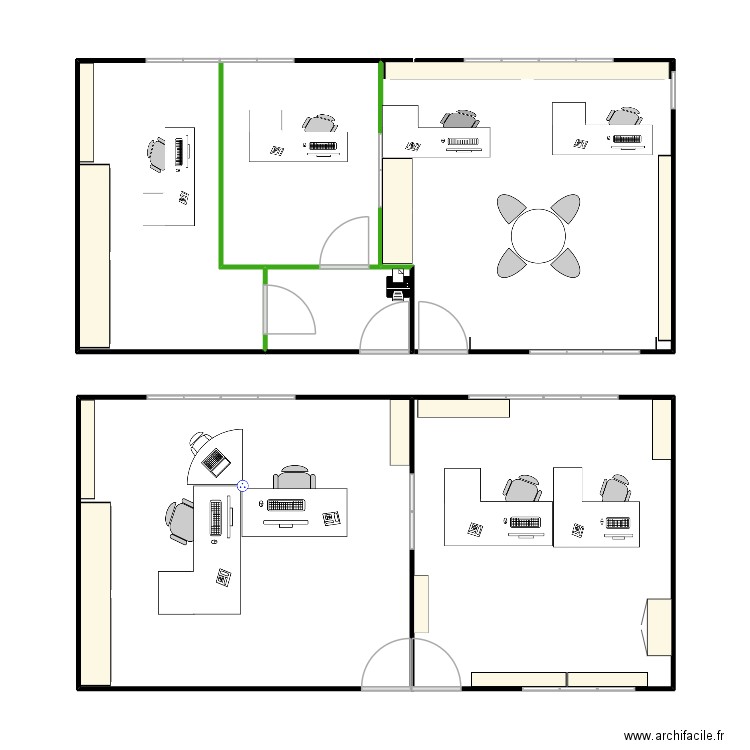 plan bureaux rh. Plan de 3 pièces et 49 m2