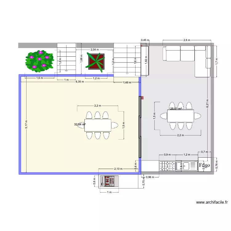ABRISJARDIN8. Plan de 2  et 58 m²