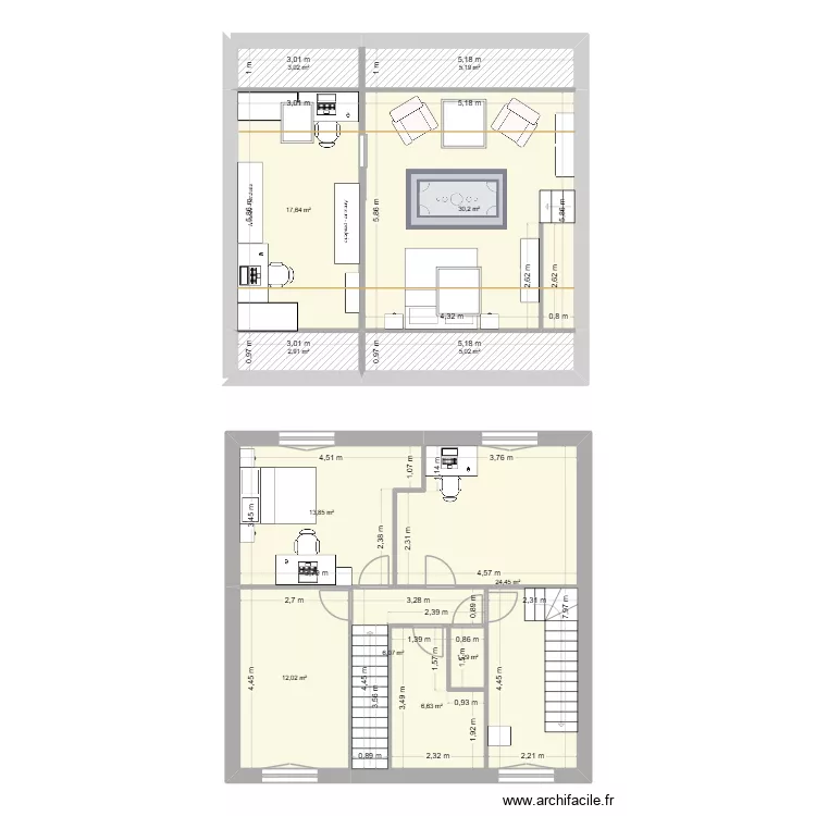 Maison 08.05.26 comble. Plan de 12 et 128 m² Maison 08.05.26 comble. Plan de 12 et 128 m²