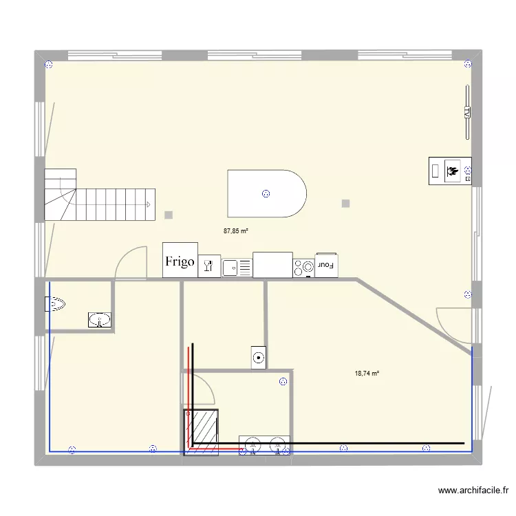 appart goujon. Plan de 2  et 107 m²