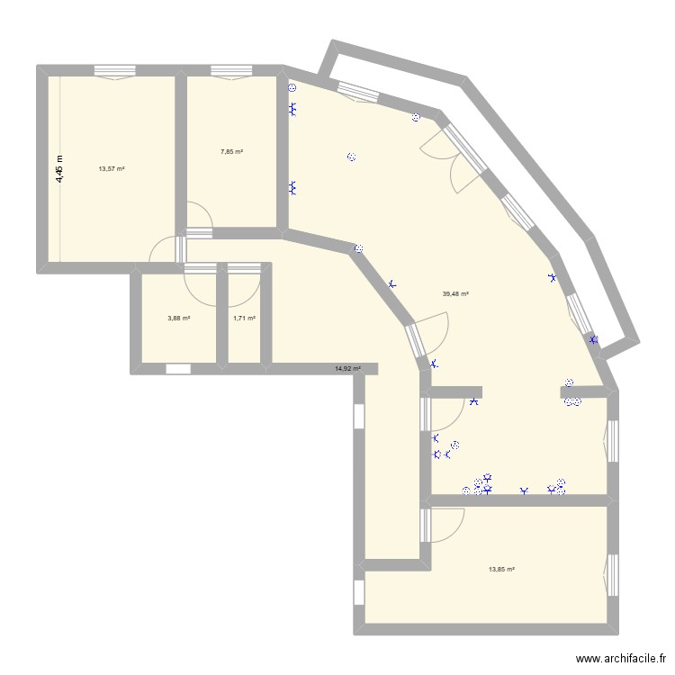 villeurbanne prise électrique chambre. Plan de 7 pièces et 95 m2