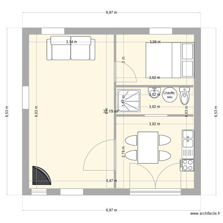 Donzère Garage 1. Plan de 1 pièce et 38 m2