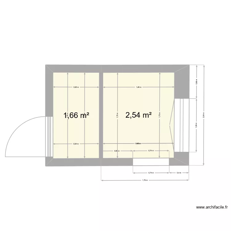 plans WC Dressing 29/05/26. Plan de 2 et 4 m² plans WC Dressing 29/05/26. Plan de 2 et 4 m²