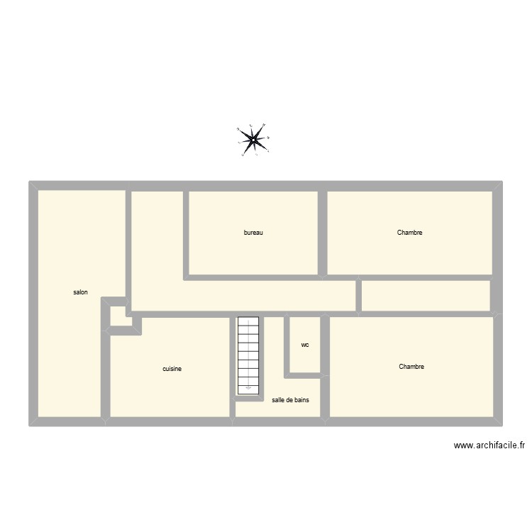 CLUZEAU état initial. Plan de 10 pièces et 84 m2