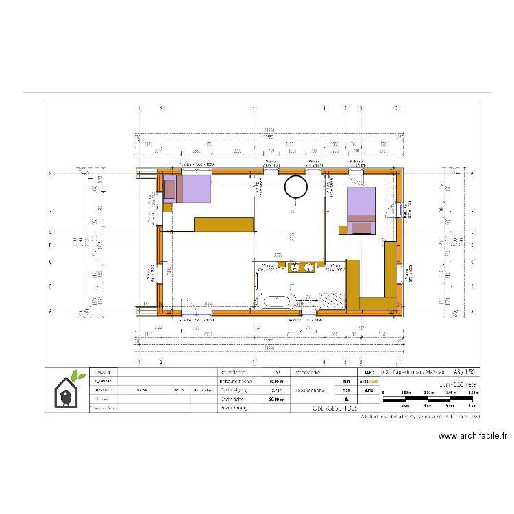1er plan Pineca avec aménagements. Plan de 0 pièce et 0 m2