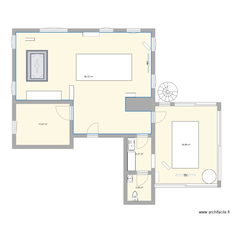 Centre de formation. Plan de 5 pièces et 103 m2