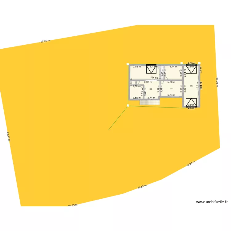 garage avec PC. Plan de 8  et 316 m²