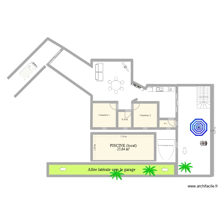 Am&eacute;nagement SS Sol plan 3. Plan de 0 pièce et 0 m2