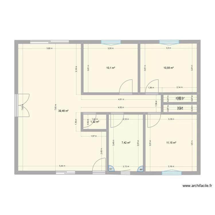 projet la mothe. Plan de 8 pièces et 82 m²
