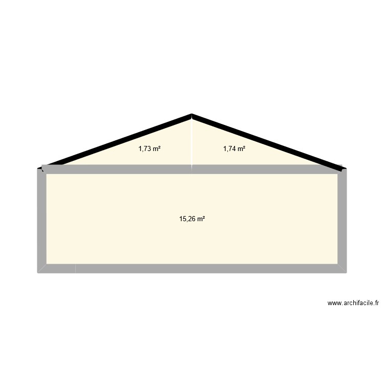 garage vue de face. Plan de 3 pièces et 19 m2