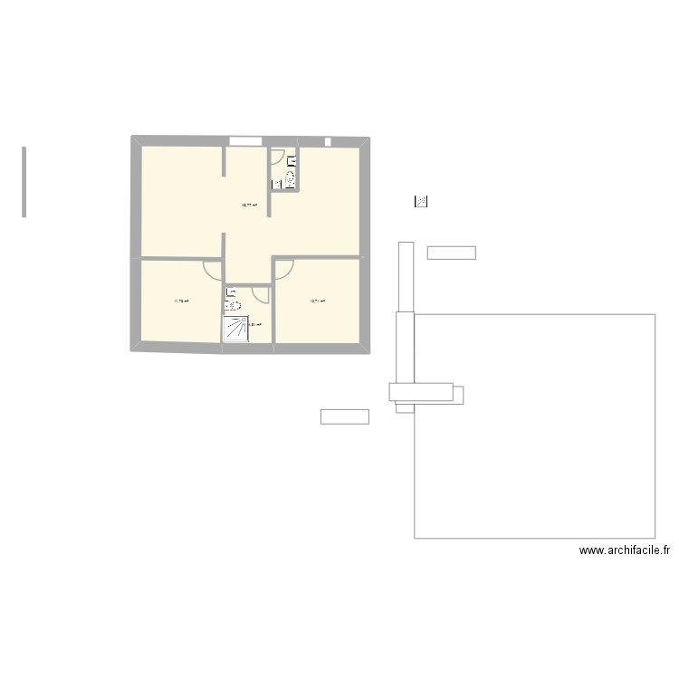 OMA. Plan de 4 pièces et 73 m2