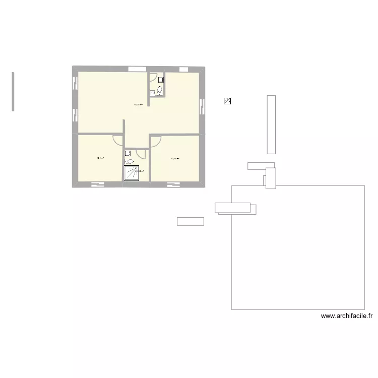 OMA. Plan de 4 pièces et 74 m²